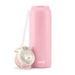 Ello Pop and Fill 32oz Stainless Steel Water Bottle Sorbet Pink: Vacuum-Insulated, Leakproof, Twist-Off & Flip-Top Lid - Image 4