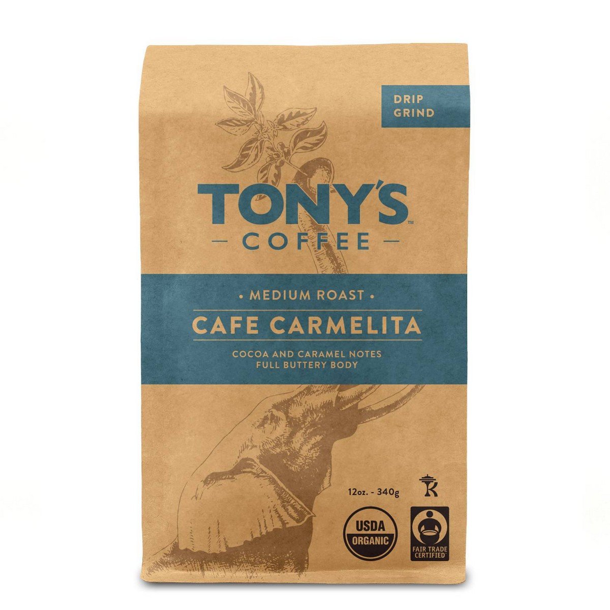 GUEST_5badfdf7-2a66-40c1-8d7e-15d9b2444ca2.jpg Tony'sCafé Carmelita Medium Roast Ground Coffee - 12oz: Organic Certified, Fair Trade Certified - Image 1