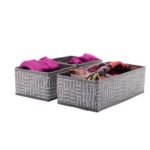 Set of 3 Fabric Foldable Storage Bins, Stylish, Sturdy, Space-Saving and Collapsible Organizers for Home, Office, and Closet - Image 2