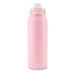 Ello Pop and Fill 32oz Stainless Steel Water Bottle Sorbet Pink: Vacuum-Insulated, Leakproof, Twist-Off & Flip-Top Lid