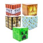 Ukonic Minecraft 5-Piece 4 Inch Tin Storage Box Bundle