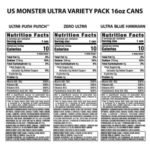 Monster Energy Ultra VP, Zero Ultra, Ultra Blue Hawaiian, Ultra Punk Punch, Energy Drink - 12pk/16 fl oz - Image 3