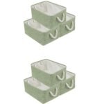 REGALWOVEN Storage Bin with Handles 6 Pack Collapsible Storage BasketBooks Green 12.2*8.3*5.1
