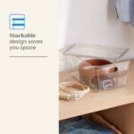 4L Stacking Clear Bin with Lid - Brightroomâ„¢: PET, Lidded, Stackable, Universal Storage, 10.15"x6.81"x4.52" - Image 2