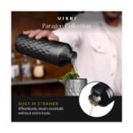 Viski Paragon Stainless Steel Cocktail Shaker with Built-in Strainer and Measuring Cap for Espresso Martini, Margarita, Home Bar Gifts, 23oz, Black - Image 4