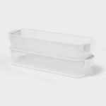Click in Place 3qt Shallow Slim Plastic Storage Bin for Home and Office Organization Green Tint - Brightroomâ„¢ - Image 5