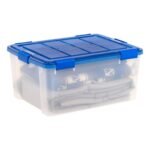 IRIS 60qt WeatherPro Clear Plastic Storage Bin: Stackable, Air Tight, Moisture-Resistant with Latches - Image 3
