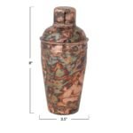 Storied Home 16-Ounce Oxidized Stainless Steel Cocktail Shaker, Copper Finish - Image 2