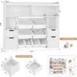 BALHAM TRADE-55" Toy Storage Organizer with Drawers and Removable Bins Ideal for Playroom Grey 11.8"D x 55"W x 46"H - Image 3