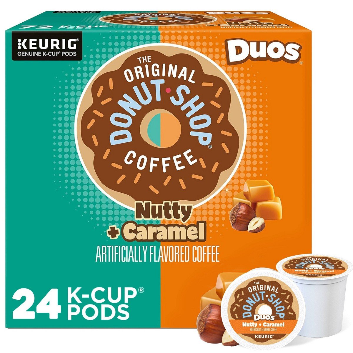 GUEST_6396ffd8-8f4f-4f7c-9ad8-7bfe884811af.jpg The Original Donut Shop Duos Nutty + Caramel Keurig Single-Serve K-Cup Pods, Medium Roast Coffee - 24ct - Image 1
