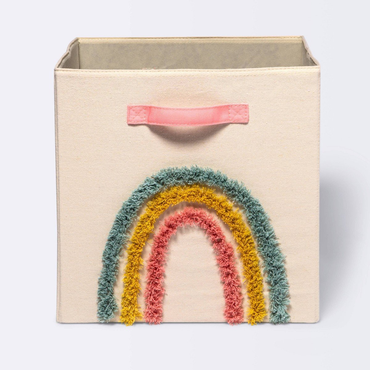 GUEST_63c1190e-8453-4651-9abf-688abf7a9dff.jpg Tufted Canvas 13"x13" Storage Cube - Cloud Island™ Rainbow: Decorative Storage Bin, Canvas Material - Image 1
