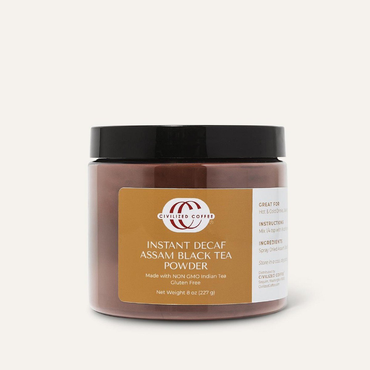 GUEST_6412e3db-606a-453b-a5e5-61222e096136.jpg Civilized Coffee Instant Decaf Black Tea Powder Assam (8 oz) - Image 1