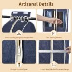 GustoWave 40" Cotton Linen Garment Bags 2-Pack, Breathable Dust Covers for Clothes, Travel Closet Storage, Lightweight, Blue - Image 4