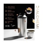 Viski Alchemi 18oz Vacuum Insulated Cocktail Shaker with Citrus Reamer, Jigger Cap, Stainless Steel with Leakproof Silicone Seal, Travel, Bar Gifts - Image 3