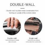 Final Touch Double-Wall Boston Shaker Set - Stainless Steel Mixing Glass with Silicone Seal - BPA-Free, Compact Storage - Leak-Proof Design - Image 4