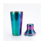 IHI Est. 1986 Rainbow Cocktail Shaker, 6.75 Inch Stainless Steel Martini Mixer with Iridescent Finish, Colorful Barware for Home Bar and Entertaining