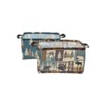 The Lakeside Collection Rustic Printed Home Storage Decor Polyester Baskets Set of 2 - Lodge Patchwork & Moose - Image 2