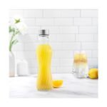JoyJolt Spring Glass Fluted Water Bottles with Stainless Steel Cap - 16 oz Glass Juice Bottles - Set of 6 - Image 4