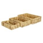 HomeRoots Set of Three Natural Water Hyacinth Baskets