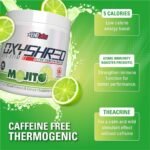EHPlabs OxyShred Non Stimulant Pre Workout Powder & Fat Burner - Caffeine & Sugar Free Preworkout Energy Powder - Mojito, 60 Servings - Image 3