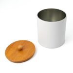 Small Metal and Wood Canister Cream - Bullseye's Playground™ - Image 3