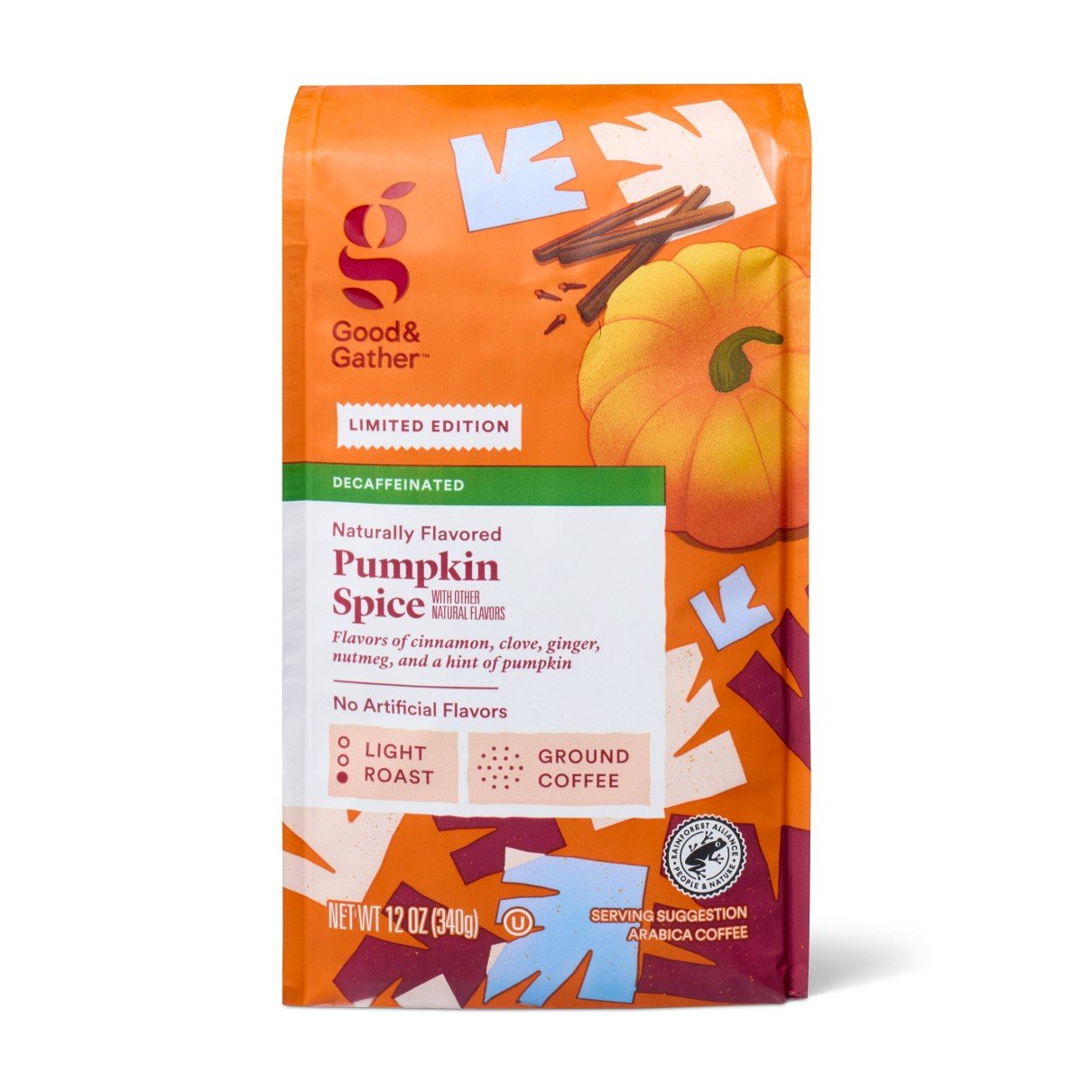 GUEST_6840a72b-9730-40f7-86ed-e83fa3da1435.jpg Naturally Flavored Pumpkin Spice Light Roast Ground Coffee - Decaf - 12oz - Good & Gatherâ„¢ - Image 1