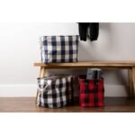Design Imports 17.5"x12"x15" Large Polyester Buffalo Check Rectangle Storage Bin White & Black - Image 2
