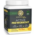 Active Pre-Workout Stimulant Free Supplement, Promotes Muscle Pump, Hydration, and Unwavering Focus, Yuzu Mango, Sunwarrior, 30 servings