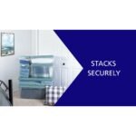 Hefty 18 Qt Hi-Rise Stackable Plastic Storage Bin with Lid, 8 Pack, Smoke Blue - Image 2