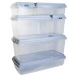 Hefty 113qt Hi-Rise Clear Tub: Plastic Storage Bin with Locking Handles & Snap Closure, Universal Utility Storage - Image 4