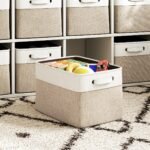 4-Pack Collapsible Fabric Storage Cubes with Handles - Linen Cube Organizer Bins with Metal Frame - Image 2