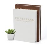 Set of 4 Linen Book-Shaped Storage Boxes – Magnetic Closure, Grey & Off-White, Space-Saving Organizer for Shelves, Desks, Living Room