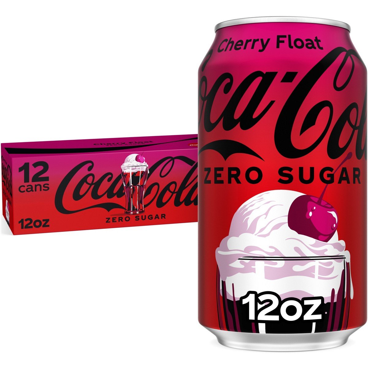 GUEST_6d424257-b1a9-46bf-8579-fde71bd5caf0.jpg Coca-Cola Zero Sugar Cherry Float Soda - 12pk/12 fl oz Cans - Image 1