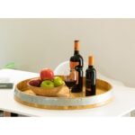 Vintiquewise Large Barrel Head Decorative Storage Serving Tray - Image 3