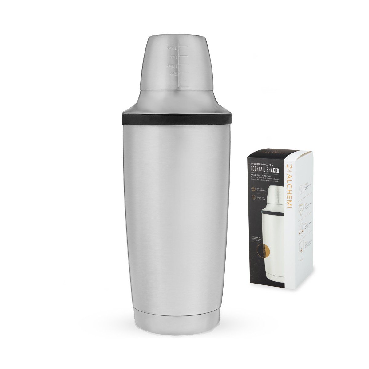 GUEST_6de19680-2526-4ea7-bef6-1f1c0fbee123.jpg Viski Alchemi 18oz Vacuum Insulated Cocktail Shaker with Citrus Reamer, Jigger Cap, Stainless Steel with Leakproof Silicone Seal, Travel, Bar Gifts - Image 1