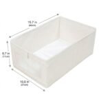 Alilang Foldable Fabric Storage Bin with Clear Window and Open Top, Beige - Image 5