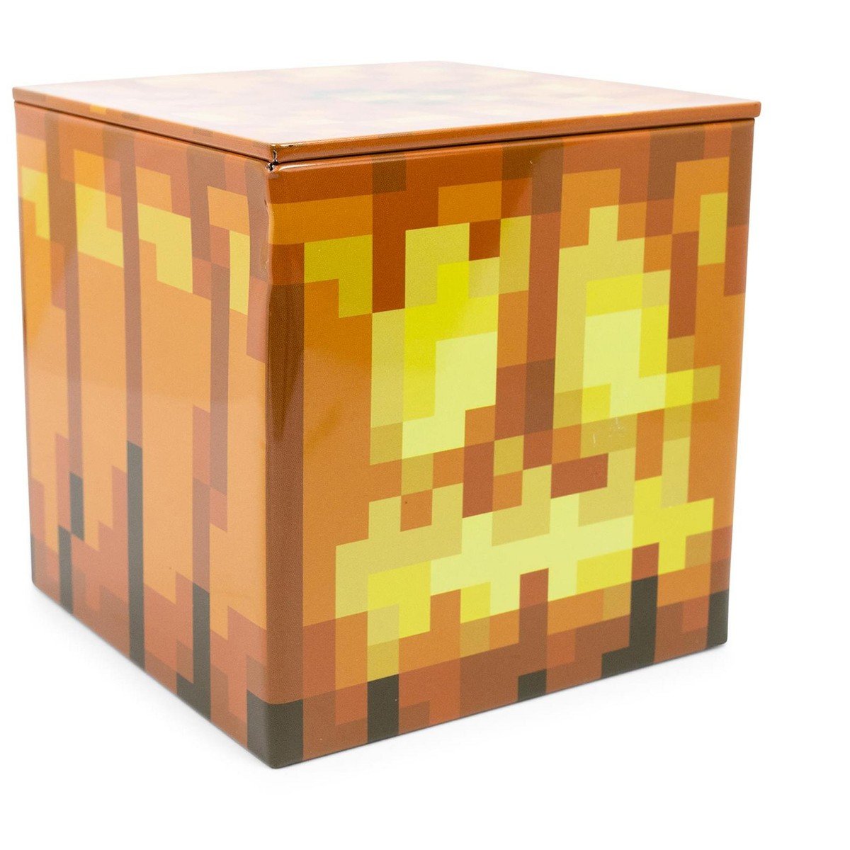 GUEST_6df15e31-e2a5-4b93-863f-ca3c34e48d28.jpg Ukonic Minecraft Jack O'Lantern Tin Storage Box Cube Organizer with Lid | 4 Inches - Image 1