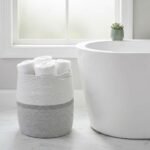 REGALWOVEN Woven Cotton Rope Lightweight Handcrafted Open Storage Bins 14 x 14 x 16.9 Inch 1 Pc White Grey - Image 3