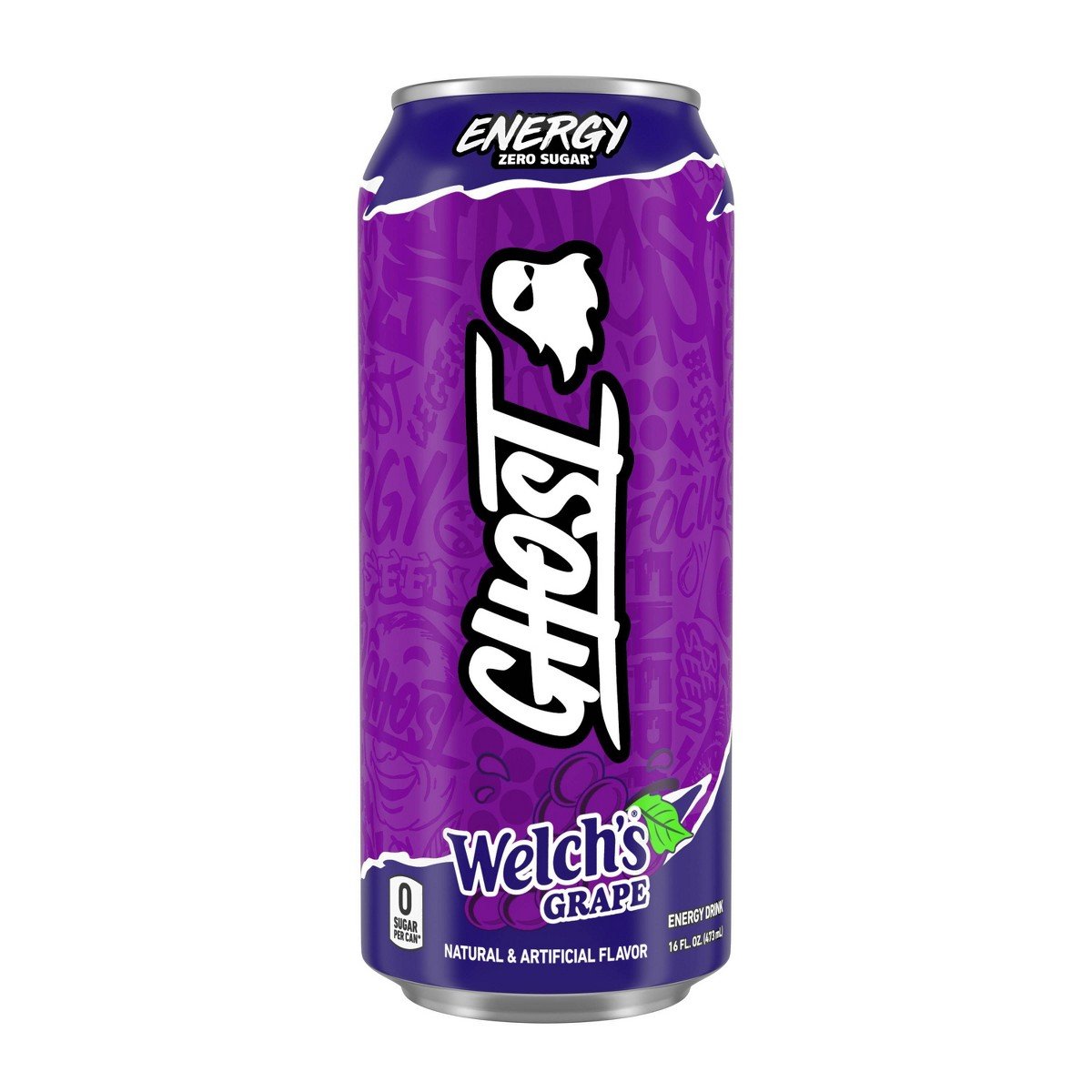 GUEST_6e939a7d-b151-4d60-a806-6539201d75a2.jpg Ghost Energy Welch's Grape Energy Drink - 16 fl oz: Sugar-Free, Gluten-Free, Vegan - Image 1