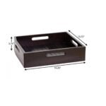 HomeRoots 16" Black Solid Wood Organizing Box - Image 3