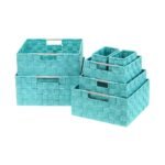 Sorbus 7 Piece Stackable Woven Basket Organizer Set with Built-In Carry Handles - Stylish Storage for any room in the household - Image 6