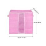 Unique Bargains Under Bed Storage Foldable Clothes Bags Storage Bins Pink 5 Pcs - Image 2