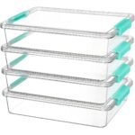 Summit Adventure 6 Qt Clear Plastic Storage Bins with Lids, Stackable Organizer Containers, 4-Pack