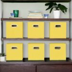Household Essentials 11" Set of 6 Storage Bins Golden Yellow: 11x11 Decorative Storage, Polypropylene, Folds Flat - Image 3