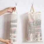 Alilang 2 Pack Hanging Storage Bags Vertical Organizer Socks Storage for Closet Door Wall Space Saving, White-S - Image 4
