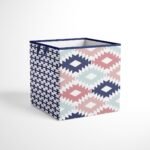 Bacati - Emma Aztec Design Racoon Coral/Mint/Navy Storage Box Small - Image 2