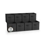Sorbus 13 Inch 8 Pack Sturdy Collapsible Fabric Storage Cubes with Handle - for Organizing Clothes, Toys, Books, Shelves & more - Image 8