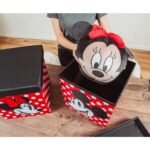 Ukonic Disney Mickey & Minnie 15-Inch Storage Bin Cube Organizers with Lids | Set of 2 - Image 5