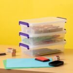IRIS 2.7 Qt Storage Bin with Secure Buckle-up Lid, Stackable, for Stationeries, Crafts, Toys, 10Pk - Image 4
