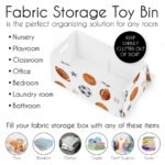 Sweet Jojo Designs Boy Fabric Storage Toy Bin Watercolor Sports Theme Blue Brown and Orange - Image 6